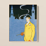 Man in Yellow Suit - Edward Penfield Art Print / Canvas, 12x16’’ / 31x41cm / Natural Frame, Posters Prints & Visual Artwork, Toby Leon