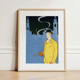 Man in Yellow Suit - Edward Penfield Art Print / Canvas, 12x16’’ / 31x41cm / Natural Frame / Matboard, Posters Prints & Visual Artwork,