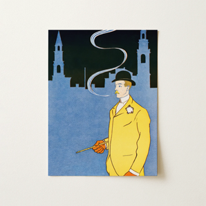 Man in Yellow Suit - Edward Penfield Art Print / Canvas, Yellow Suit, Edward Penfield’s Man, Yellow Suit Stations, Gilded Age Dandy,