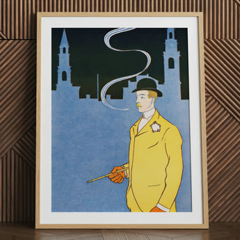 Man in Yellow Suit - Edward Penfield Art Print / Canvas, 24x32’’ / 61x81cm / Natural Frame / Matboard, Posters Prints & Visual Artwork,