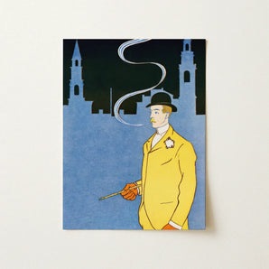 Man in Yellow Suit - Edward Penfield Art Print / Canvas Vintage-style Illustration Bright Black, Penfield’s, Stations, Gilded Age Dandy,