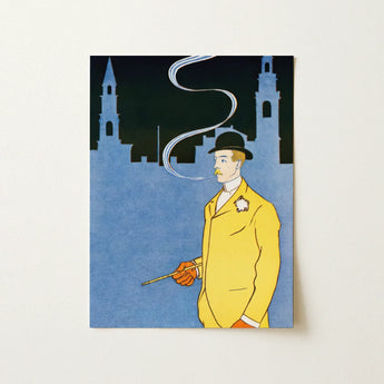 Man in Yellow Suit - Edward Penfield Art Print / Canvas Vintage-style Illustration Bright Black, Penfield’s, Stations, Gilded Age Dandy,