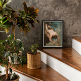 Manlius Hurled from the Rock - William Etty Art Print / Canvas Framed Classical Wooden Stairs Alongside Potted Etty’s Dramatic, Marcus