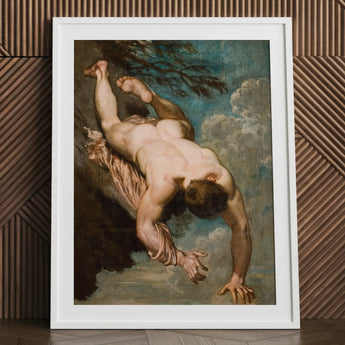 Manlius Hurled from the Rock - William Etty Art Print / Canvas Framed Reproduction Classical Painting Nude Male Figure Dynamic Etty’s
