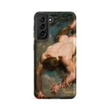 Manlius Hurled from the Rock - William Etty Samsung Case, Galaxy S21 Fe / Matte, Smartphone Case Classical Painting Man