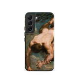 Manlius Hurled from the Rock - William Etty Samsung Case, Galaxy S22 / Matte, Black Smartphone Case Classical Painting Man