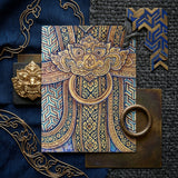 Man’s Best Friend - Traditional Thai Fresco Art Print / Canvas Rectangular Card Intricate Golden Blue Geometric Patterns Central Thailand’s