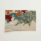 Maple - Kamisaka Sekka Japanese Autumn Art Print / Canvas Rectangular Stylized Trees Vibrant Red Orange, Leaves Burn, Prints