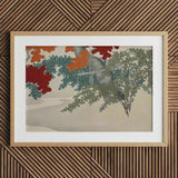 Maple - Kamisaka Sekka Japanese Autumn Art Print / Canvas Wooden Framed Abstract Autumnal Leaves Red, Burn, Prints