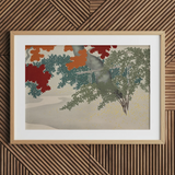 Maple - Kamisaka Sekka Japanese Autumn Art Print / Canvas Wooden Framed Abstract Art Print Autumnal Leaves Red Kamisaka Sekka Japanese,
