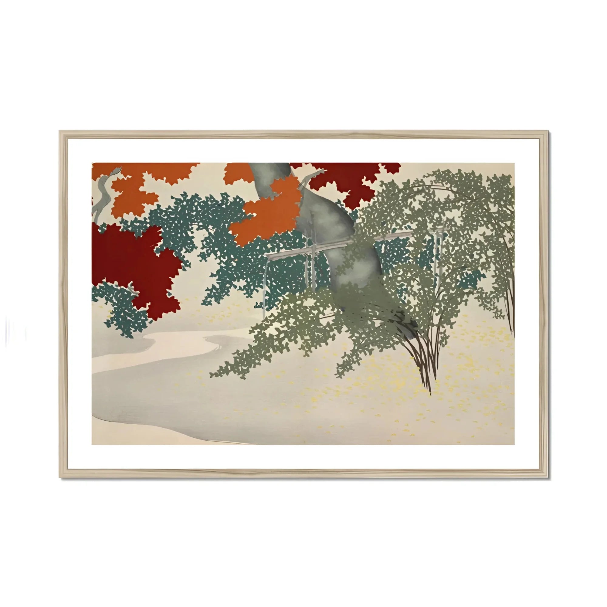 Maple - Kamisaka Sekka Japanese Autumn Art Print, Framed Landscape Painting