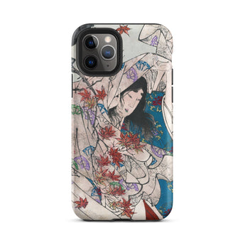 Maple Leaf Gathering - Taiso Yoshitoshi Phone Case Iphone 11 Pro / Matte Iphone Case Japanese Art Maple Leaf Gathering, Taiso Yoshitoshi’s