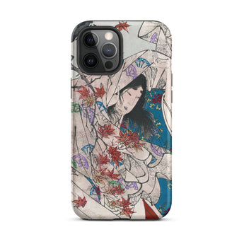 Maple Leaf Gathering - Taiso Yoshitoshi Phone Case Iphone 12 Pro Max / Matte Iphone Case Japanese Art Maple Leaf Gathering, Taiso
