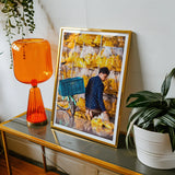 Marigolden - Bkk Flower Market Marigolds Art Print, Framed Artwork Market Scene Vibrant Yellow Colors Figure
