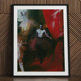 Marius - Gay African American Vampire Art Print / Canvas Black-framed Dramatic Winged Figure Dark Attire, Steps Forward, Prints