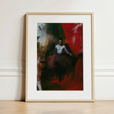 Marius - Gay African American Vampire Art Print / Canvas Framed Dramatic Dark-toned Painting Muscular Figure, Steps Forward, Prints