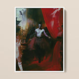 Marius - Gay African American Vampire Art Print / Canvas Framed Painting Shirtless Man Black Wings Dark Attire African American Vampire,