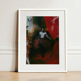 Marius - Gay African American Vampire Art Print / Canvas White-framed Dramatic Darkly Lit Painting Angelic, Steps Forward, Prints