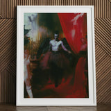 Marius - Gay African American Vampire Art Print / Canvas White-framed Muscular Figure Black Wings Dark, Steps Forward, Prints