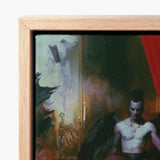 Wooden-framed Canvas Print Dark Moody Painting Shirtless Man African American Vampire, Marius Steps Forward, Gay