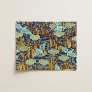 Martins-pêcheurs - Maurice Pillard Verneuil Art Print / Canvas Rectangular Stylized Pattern Light Blue Herons, Verneuil’s Martins-pêcheurs