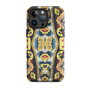 Masala Thai - Mosaic Pattern Art Phone Case Iphone 15 Pro Max / Matte Patterned Smartphone Case Saffron-hued Fever Dream, Stoic Monk Crack,