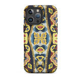 Masala Thai - Mosaic Pattern Art Phone Case Iphone 16 Pro Max / Matte Patterned Iphone Case Saffron-hued Fever Dream, Stoic Monk Crack,