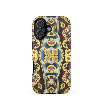 Masala Thai - Mosaic Pattern Art Phone Case Iphone 17 / Matte Iphone 12 Case Intricate Geometric Pattern Shades Blue Saffron-hued Fever