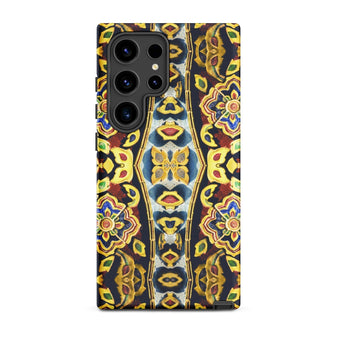 Masala Thai - Mosaic Pattern Art Phone Case Samsung Galaxy S24 Ultra / Matte Vibrant Symmetrical Mandala-patterned Phone Case Gold Blue Red