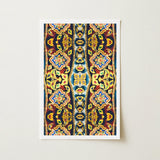 Masala Thai - Mosaic Pattern Art Print / Canvas Rectangular Framed Vibrant Symmetrical Intricate Thailand’s Psychedelic Temple, Aesthetic,
