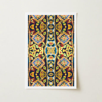Masala Thai - Mosaic Pattern Art Print / Canvas Rectangular Framed Vibrant Symmetrical Intricate Thailand’s Psychedelic Temple, Aesthetic,