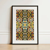 Masala Thai - Mosaic Pattern Art Print / Canvas Framed Art Print Vibrant Symmetrical Pattern Intricate Floral Thailand’s Psychedelic