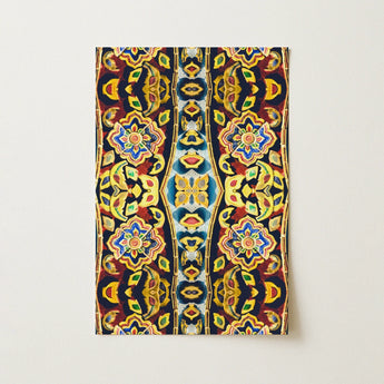 Masala Thai - Mosaic Pattern Art Print / Canvas Rectangular Wall Vibrant Symmetrical Pattern Intricate Floral Geometric Thailand’s