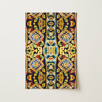 Masala Thai - Mosaic Pattern Art Print / Canvas Rectangular Wall Vibrant Symmetrical Intricate Floral Geometric Thailand’s Psychedelic