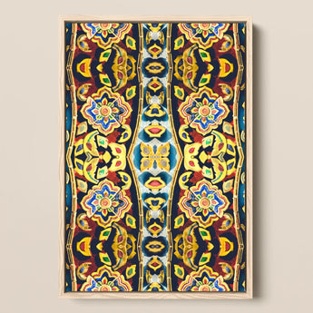 Masala Thai - Mosaic Pattern Art Print / Canvas Vibrant Intricately Patterned Framed Artwork Symmetrical Floral Geometric Thailand’s