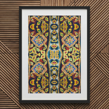 Masala Thai - Mosaic Pattern Art Print / Canvas Vibrant Intricately Patterned Art Print Sleek Black Frame Thailand’s Psychedelic Temple,