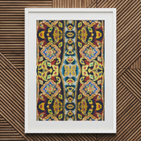Masala Thai - Mosaic Pattern Art Print / Canvas Vibrant Intricately Patterned Art Print White Frame Symmetrical Thailand’s Psychedelic