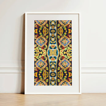 Masala Thai - Mosaic Pattern Art Print / Canvas Vibrant Intricately Patterned Art Print White Frame Symmetrical Thailand’s Psychedelic