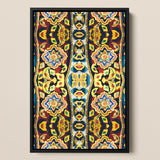 Masala Thai - Mosaic Pattern Art Print / Canvas Vibrant Symmetrical Artwork Black Frame Intricate Floral Geometric Thailand’s Psychedelic