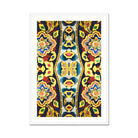 Masala Thai - Mosaic Pattern Art Print, Colorful Kaleidoscopic Pattern Floral Geometric Designs Yellow Blue