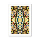 Masala Thai - Mosaic Pattern Art Print, Colorful Kaleidoscopic Pattern Floral Geometric Designs Yellow Blue