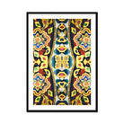 Masala Thai - Mosaic Pattern Art Print, Colorful Kaleidoscopic Pattern Floral Geometric Designs Yellow Blue