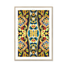Masala Thai - Mosaic Pattern Art Print, Framed Kaleidoscopic Pattern Artwork Vibrant Floral Geometric Designs