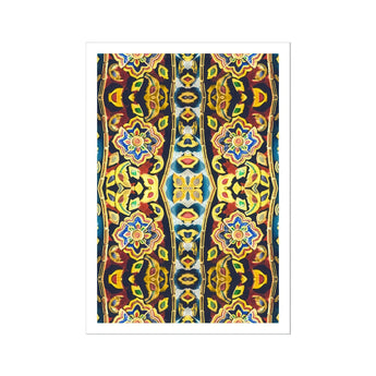 Masala Thai - Mosaic Pattern Art Print, Ornate Decorative Pattern Symmetrical Floral Geometric Designs Vibrant