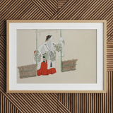Masked Man - Kamisaka Sekka Meiji Kabuki Art Print / Canvas, 30x20’’ / 76x51cm / Natural Frame / Matboard, Posters Prints & Visual Artwork,