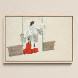 Masked Man - Kamisaka Sekka Meiji Kabuki Art Print / Canvas Framed Artwork Traditional Japanese Figure Ornate White Red Kamisaka Sekka,