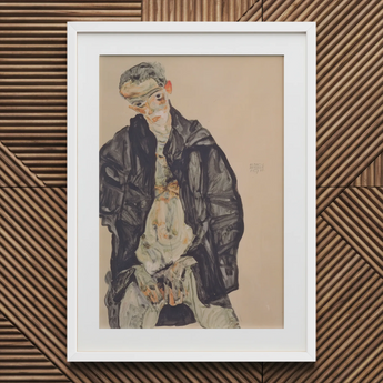 Masturbation - Egon Schiele kunstdruk / Canvas, 20x30’’ / 51x76cm / Witte lijst / Passe-partout, Posters Prints & Visual Artwork, Toby Leon