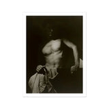 Max After Surfing - Olive Cotton Art Print / Canvas Black White Photograph Shirtless Man Towel Revealing Taut Muscle, Elemental Contrasts,