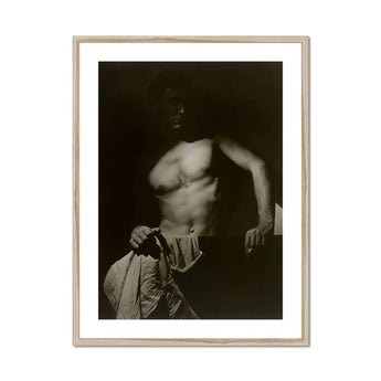 Max After Surfing - Olive Cotton Art Print, Framed Black White Photograph Man’s Torso