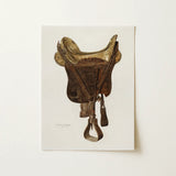 Mclellan Saddle - Walter Praefke Equestrian Art Print / Canvas, 12x16’’ / 31x41cm / Unframed / no Border, Posters Prints & Visual Artwork,
